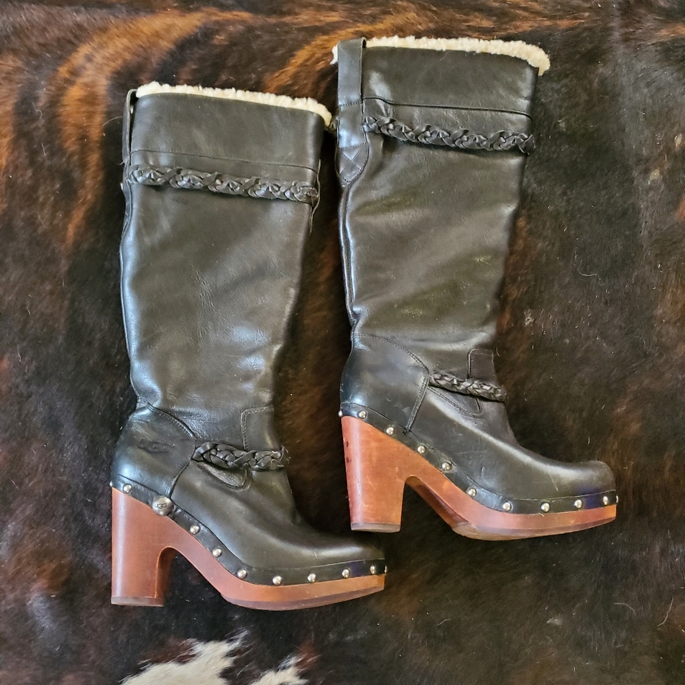 uggs, size 6, black boots